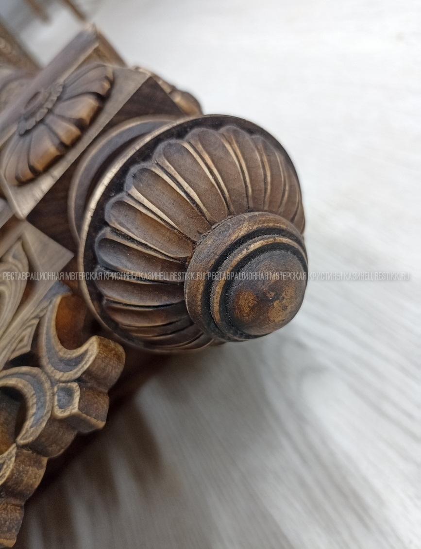 Реставрация современного киота с отделкой под старину