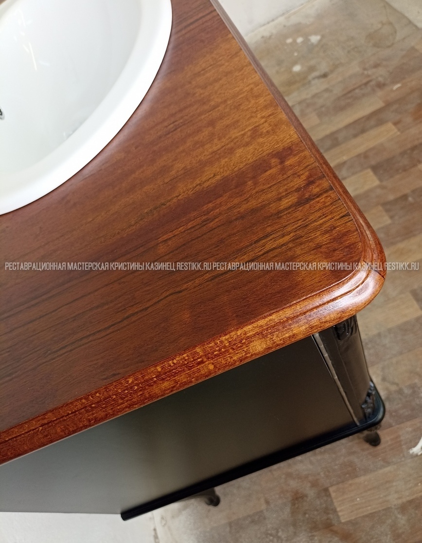 Реставрация тумбы с монтажем умывальника