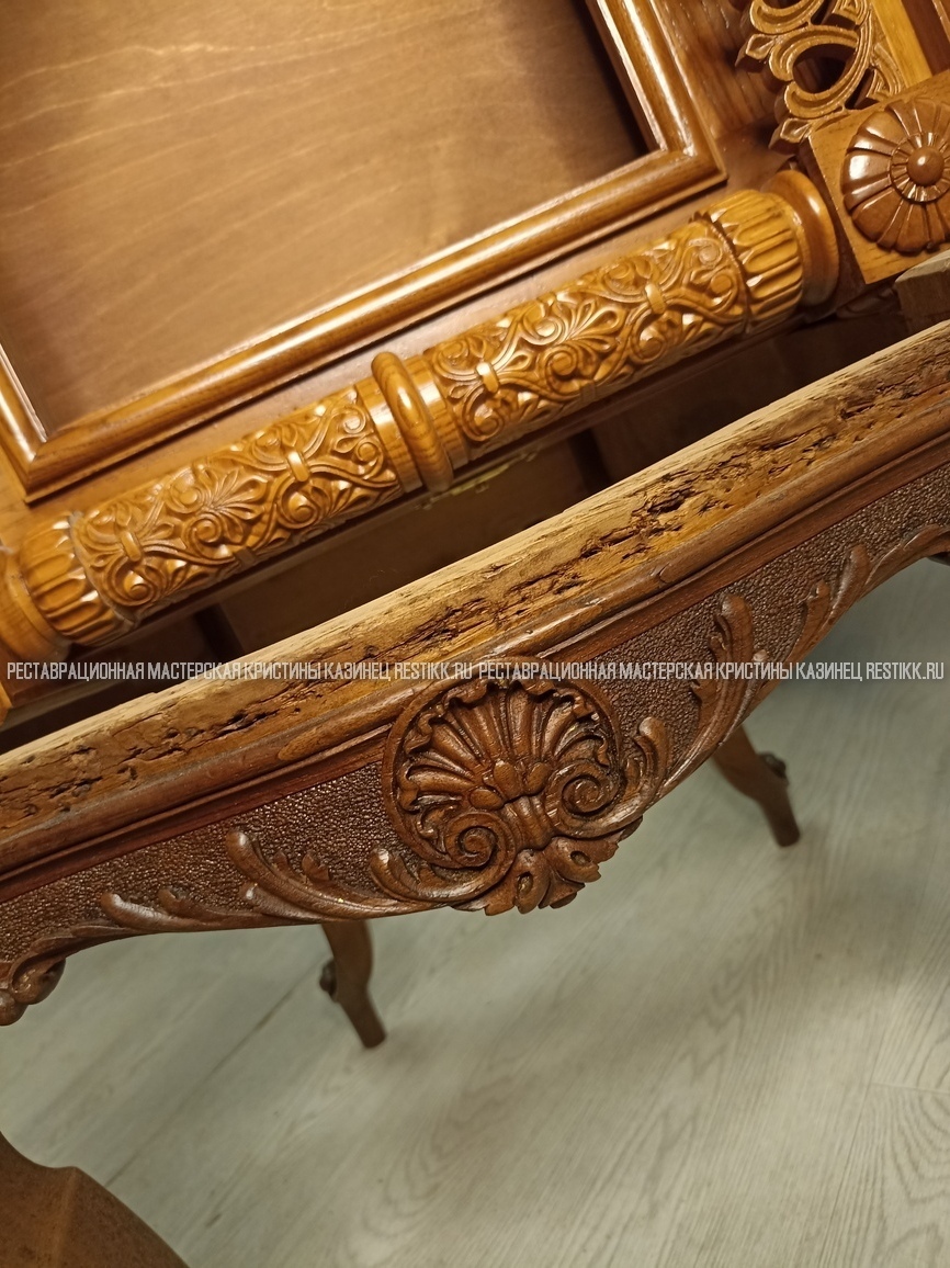 Реставрация современного киота с отделкой под старину