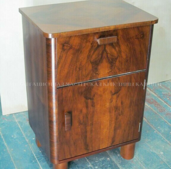 Реставрация тумбы. Шпон ореха