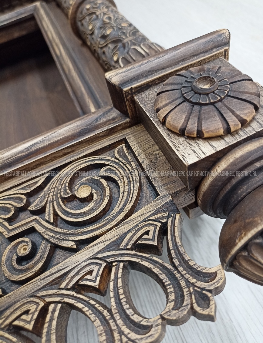 Реставрация современного киота с отделкой под старину