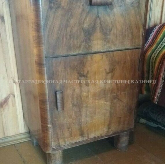 Реставрация тумбы. Шпон ореха