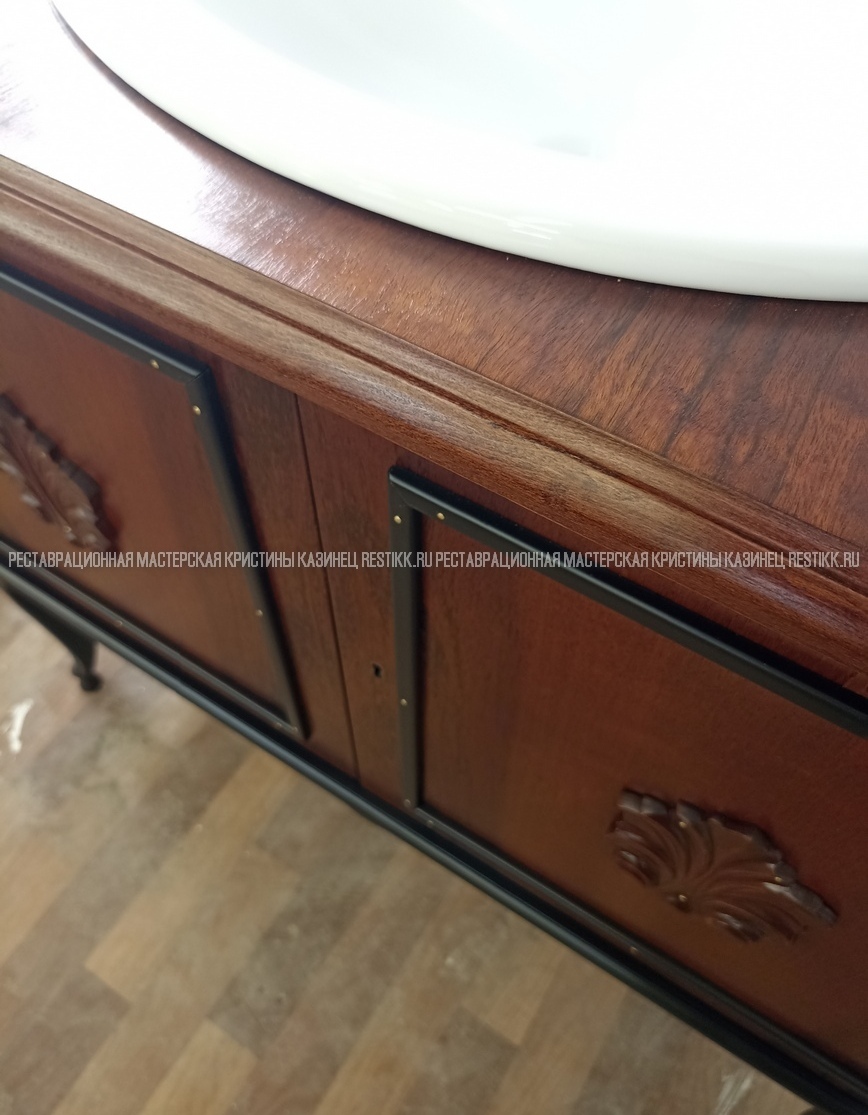 Реставрация тумбы с монтажем умывальника