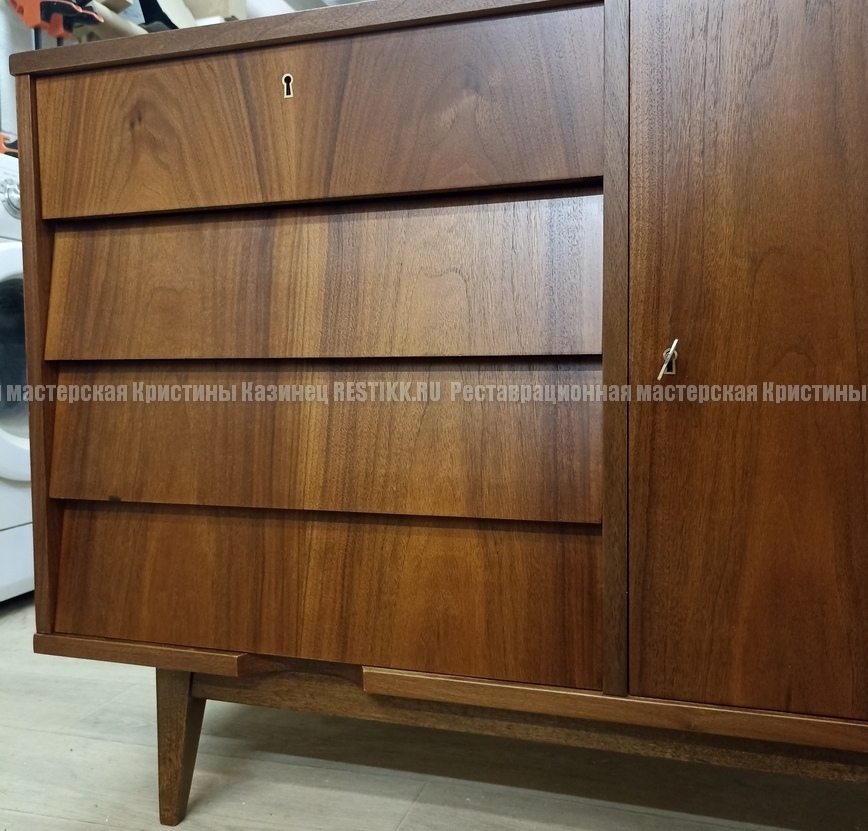 Реставрация Тумбы. Шпон ореха