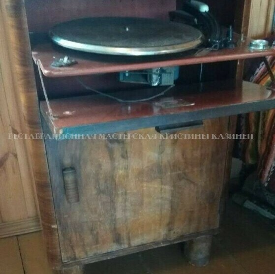 Реставрация тумбы. Шпон ореха